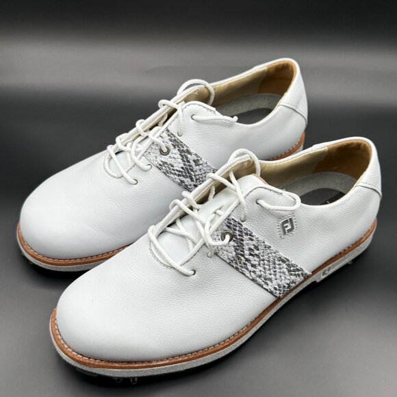 FJ FOOTJOY Golf Shoes Womens Sz 6.5 Dryjoys Premier Series White Leather 99021 - Picture 2 of 8